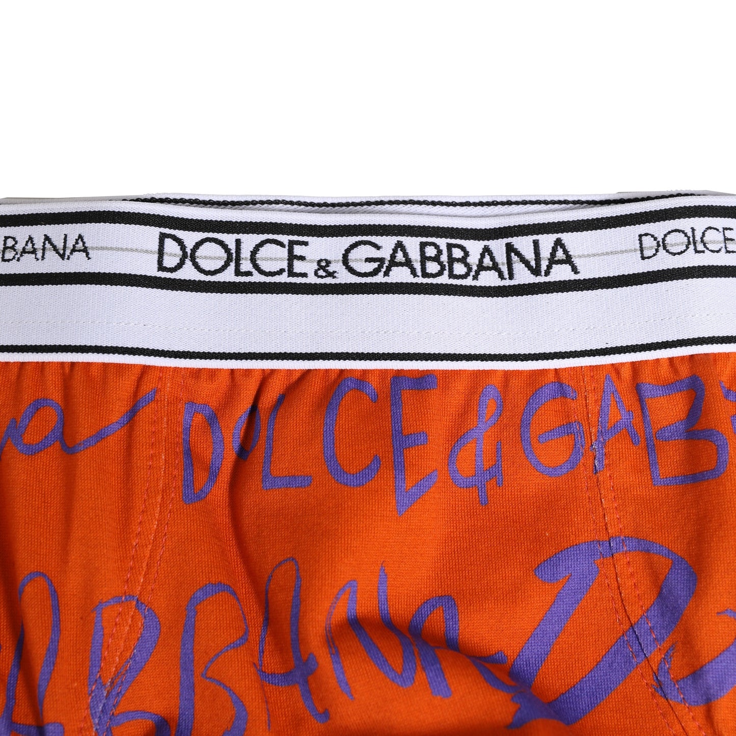 Dolce & Gabbana Orange Cotton DG Logo Printed Brief Underwear