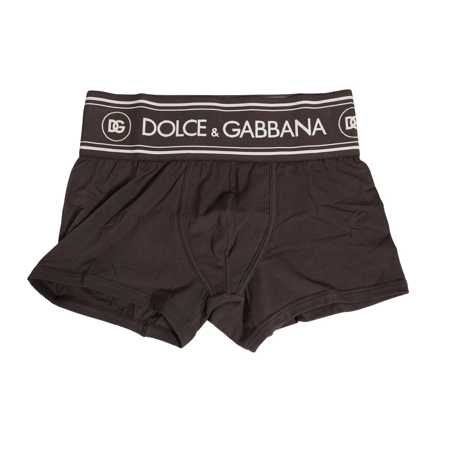 Dolce & Gabbana Brown Cotton Stretch Regular Boxer Underwear