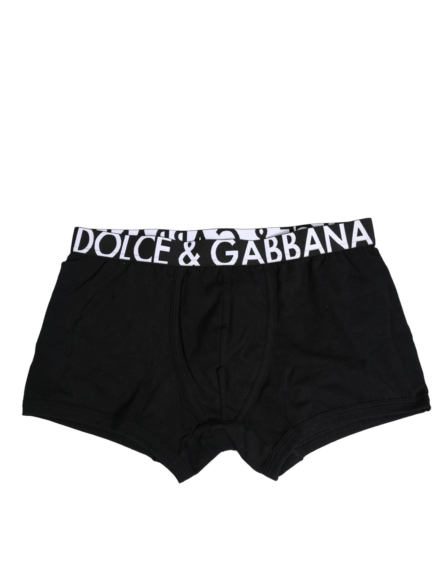 Dolce & Gabbana Black Cotton Stretch Regular Boxer Underwear