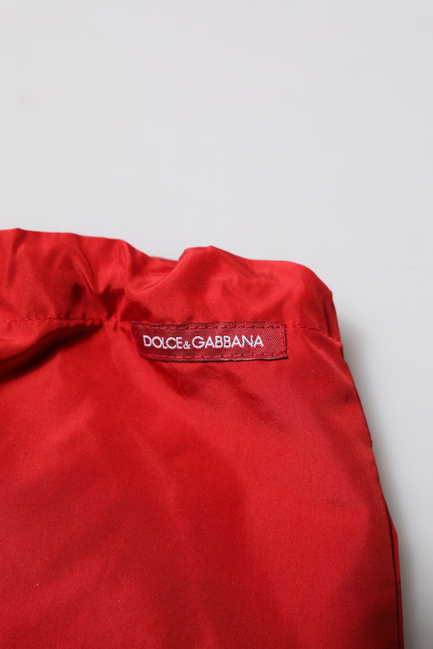 Dolce & Gabbana Red DG Logo Plaque Beachwear Shorts Swimwear