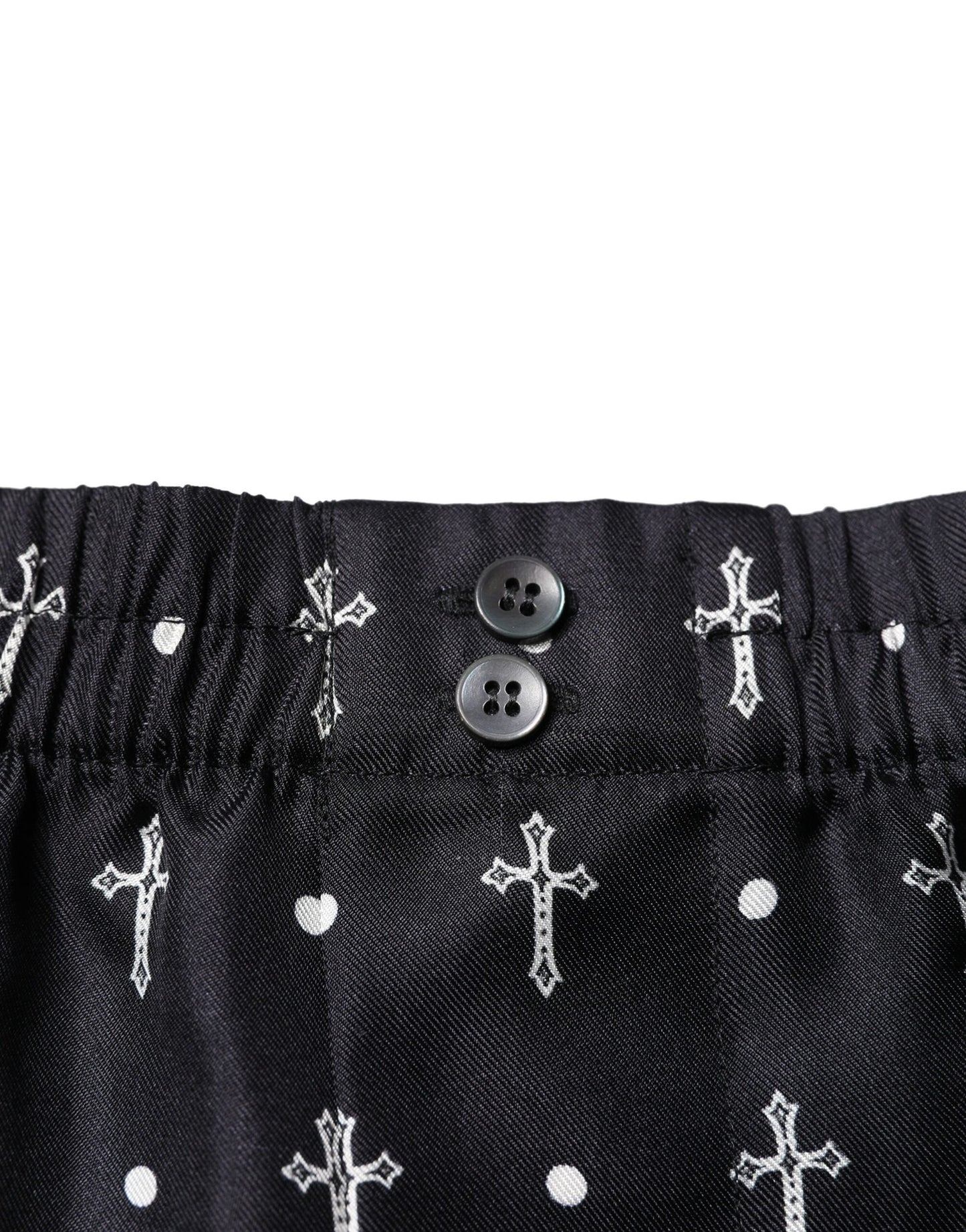 Dolce & Gabbana Black Silk Printed Beachwear Shorts Swimwear