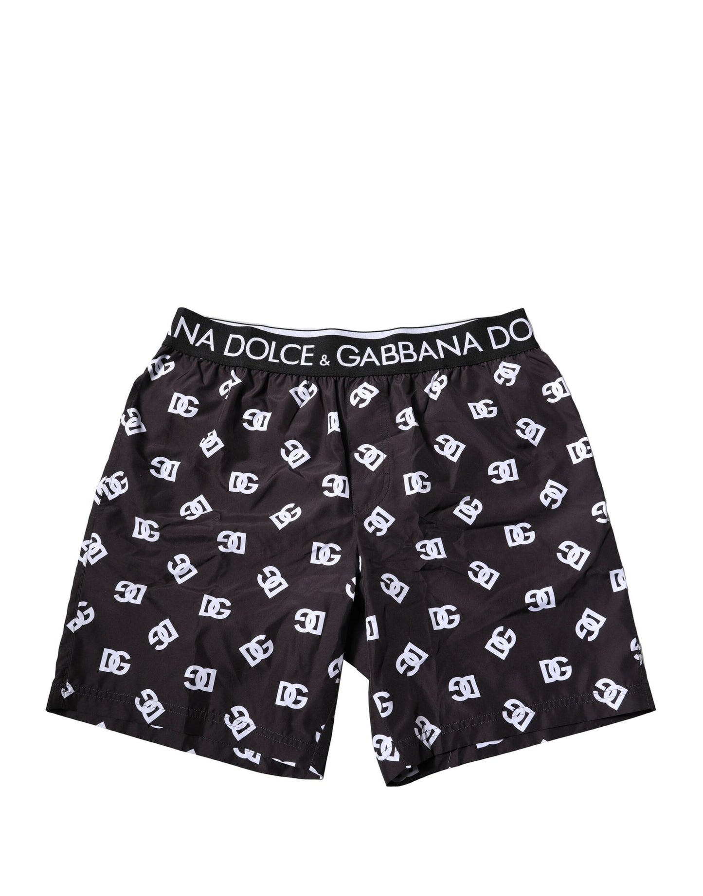 Dolce & Gabbana Black DG Logo Print Beachwear Shorts Swimwear