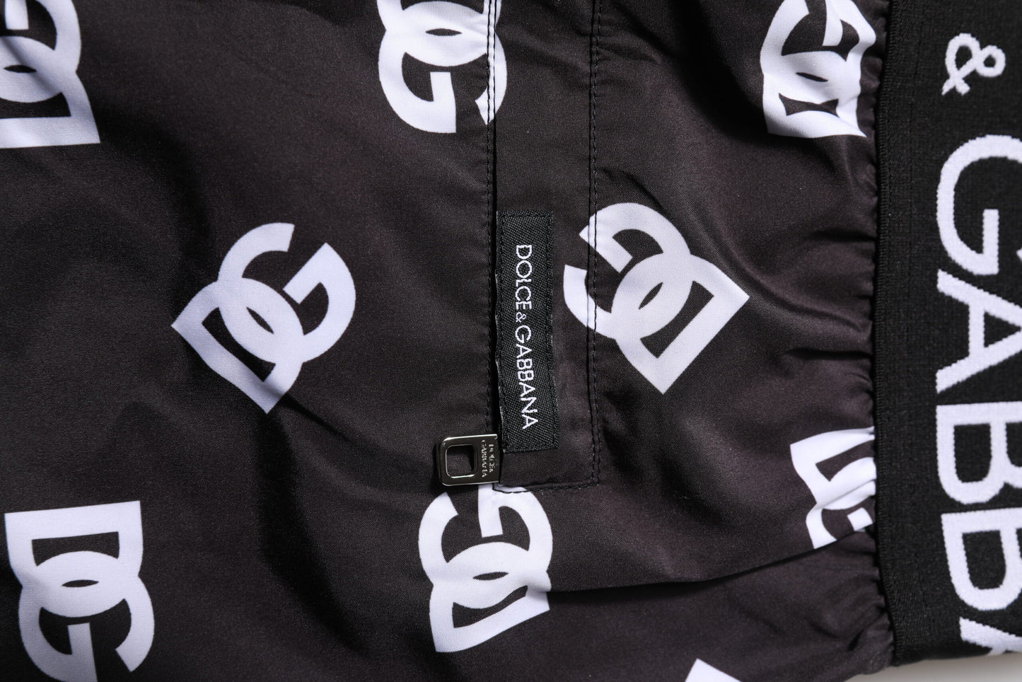 Dolce & Gabbana Black DG Logo Print Beachwear Shorts Swimwear
