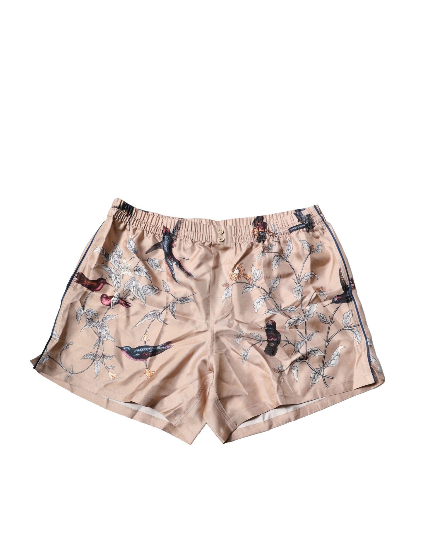 Dolce & Gabbana Peach Birds Printed Beachwear Shorts Swimwear