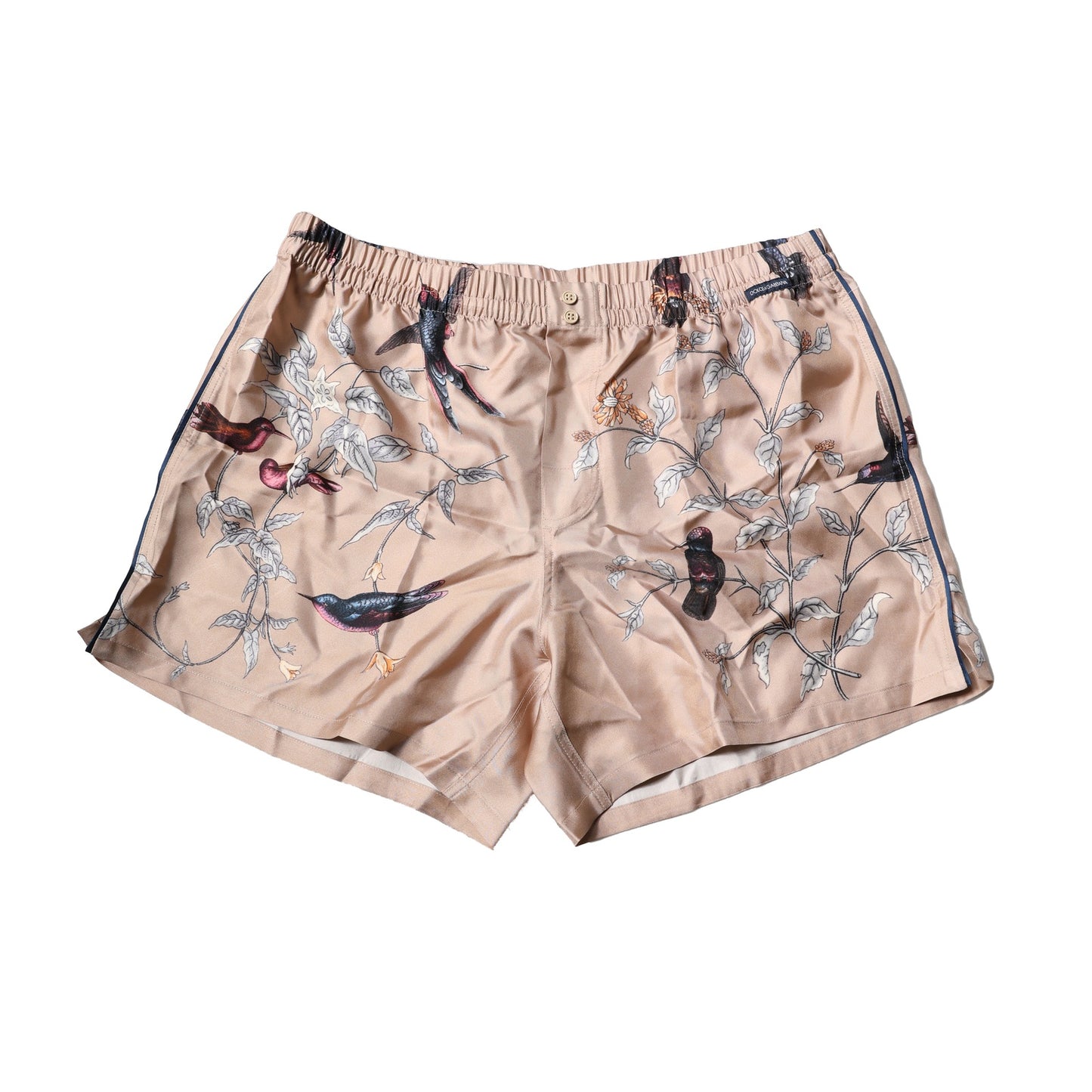 Dolce & Gabbana Peach Birds Printed Beachwear Shorts Swimwear