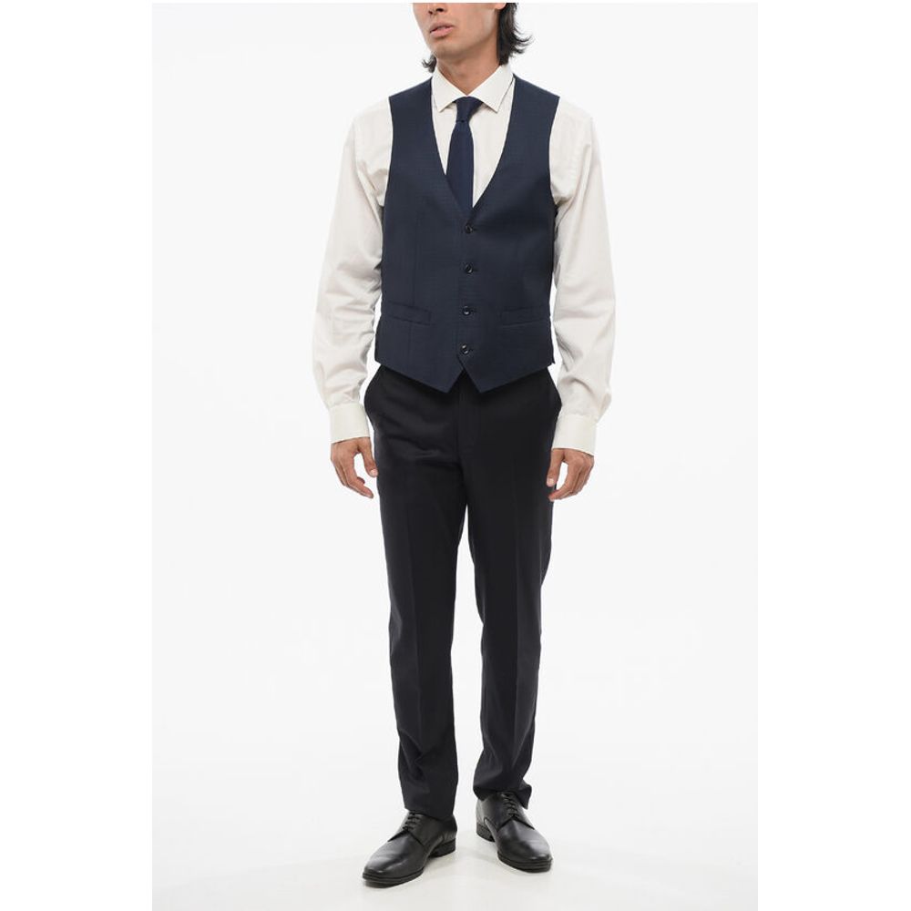 Corneliani CERIMONIA ACADEMY Geometric Motif Vest with Five Buttons