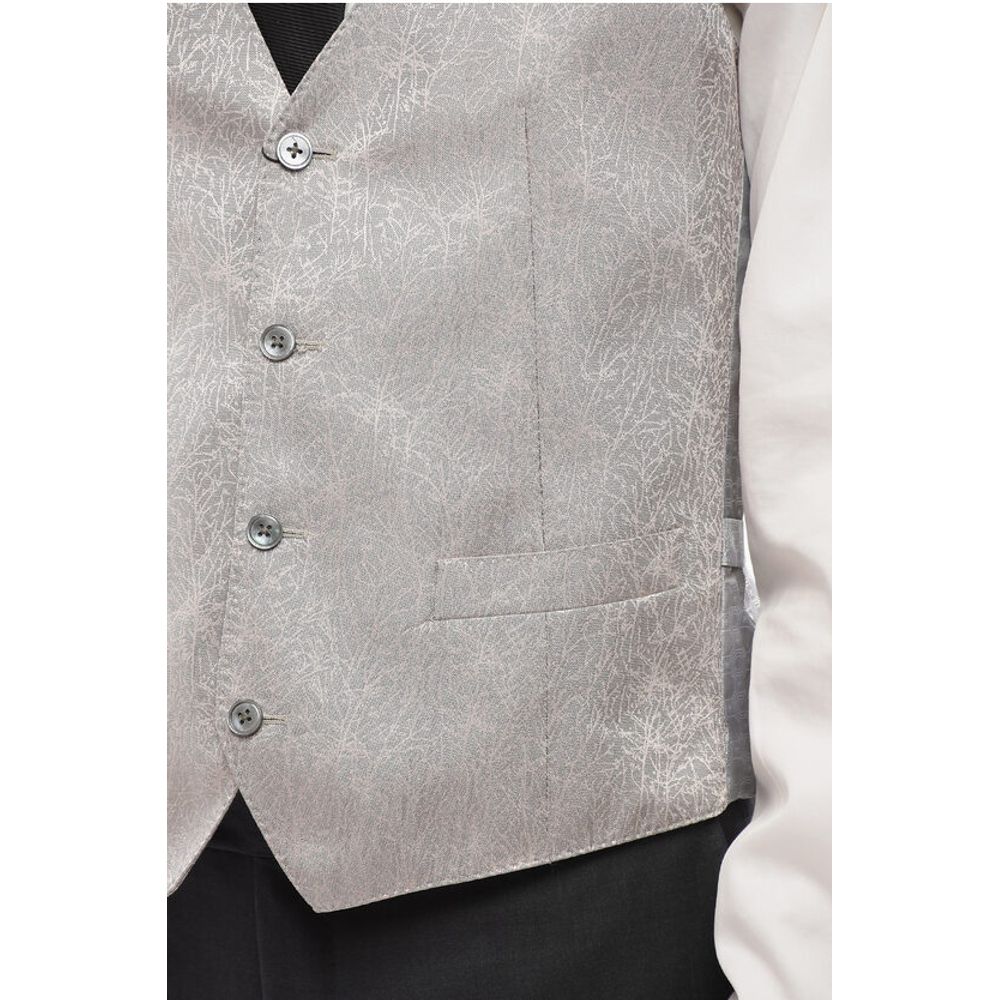 Corneliani Embroidered 4 Buttons ACADEMY Silk Vest With Jetted Pockets