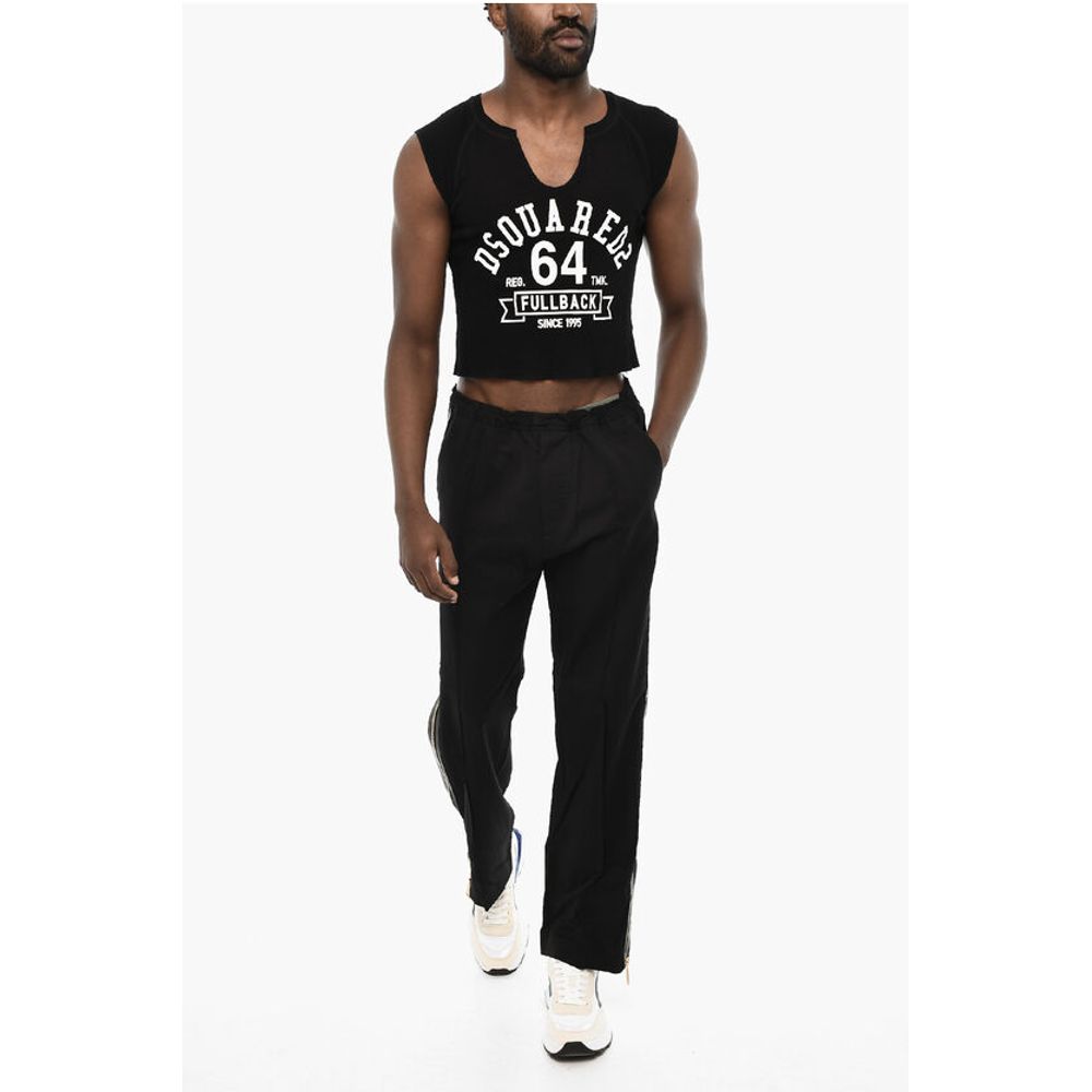 Dsquared² Cropped T-shirt with Contrasting Logo Print