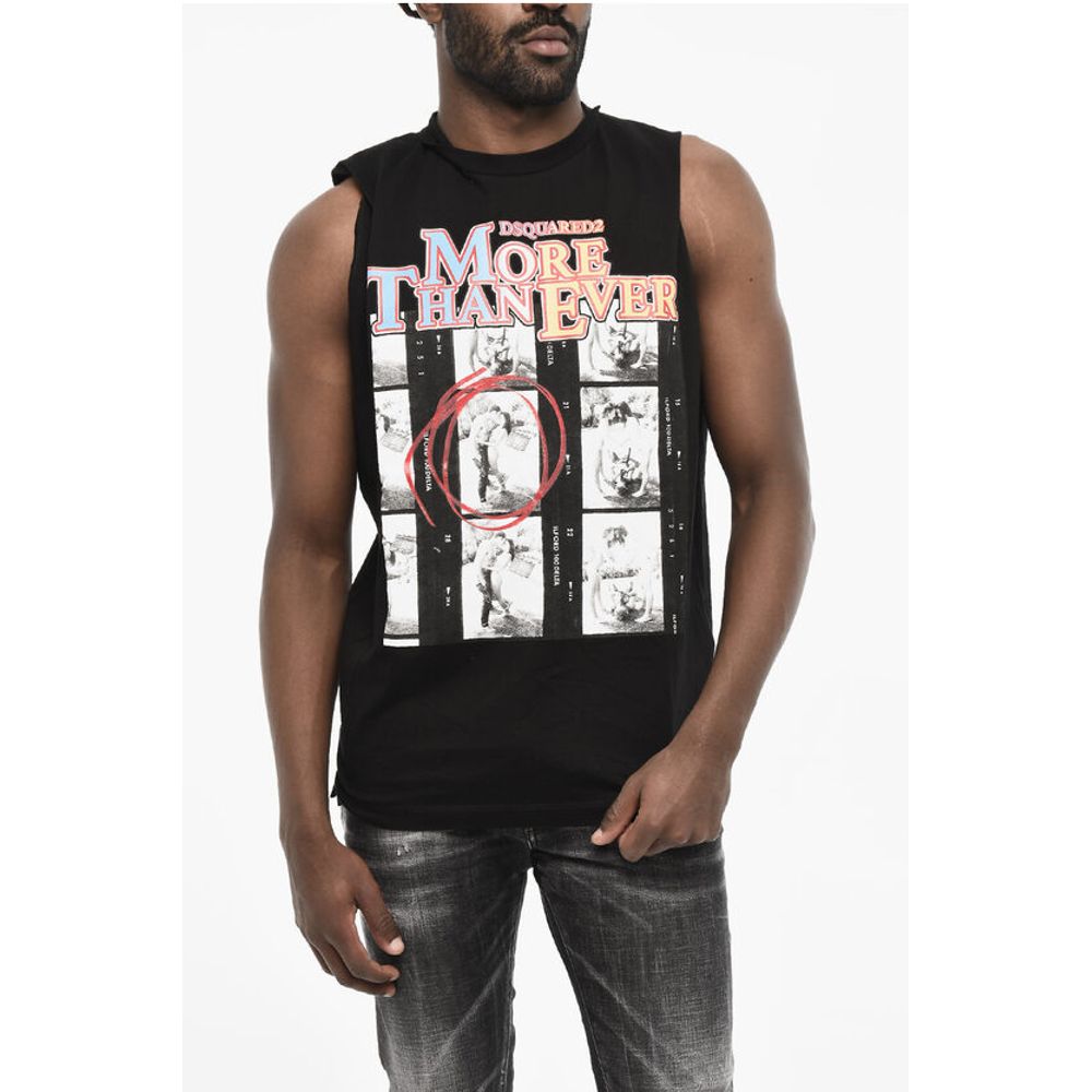 Dsquared² Cotton Crew-neck T-shirt with Frontal Maxi Print