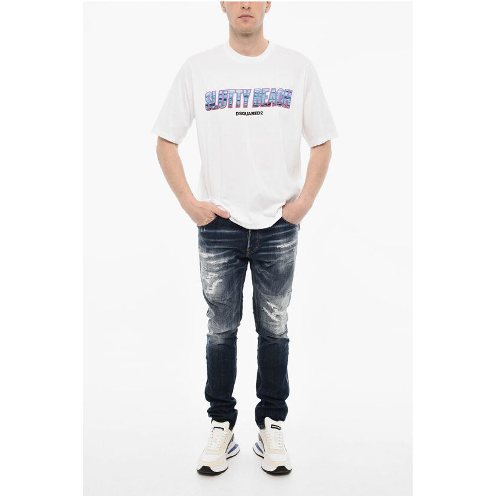 Dsquared² Cotton Crew-neck T-shirt With Frontal Print