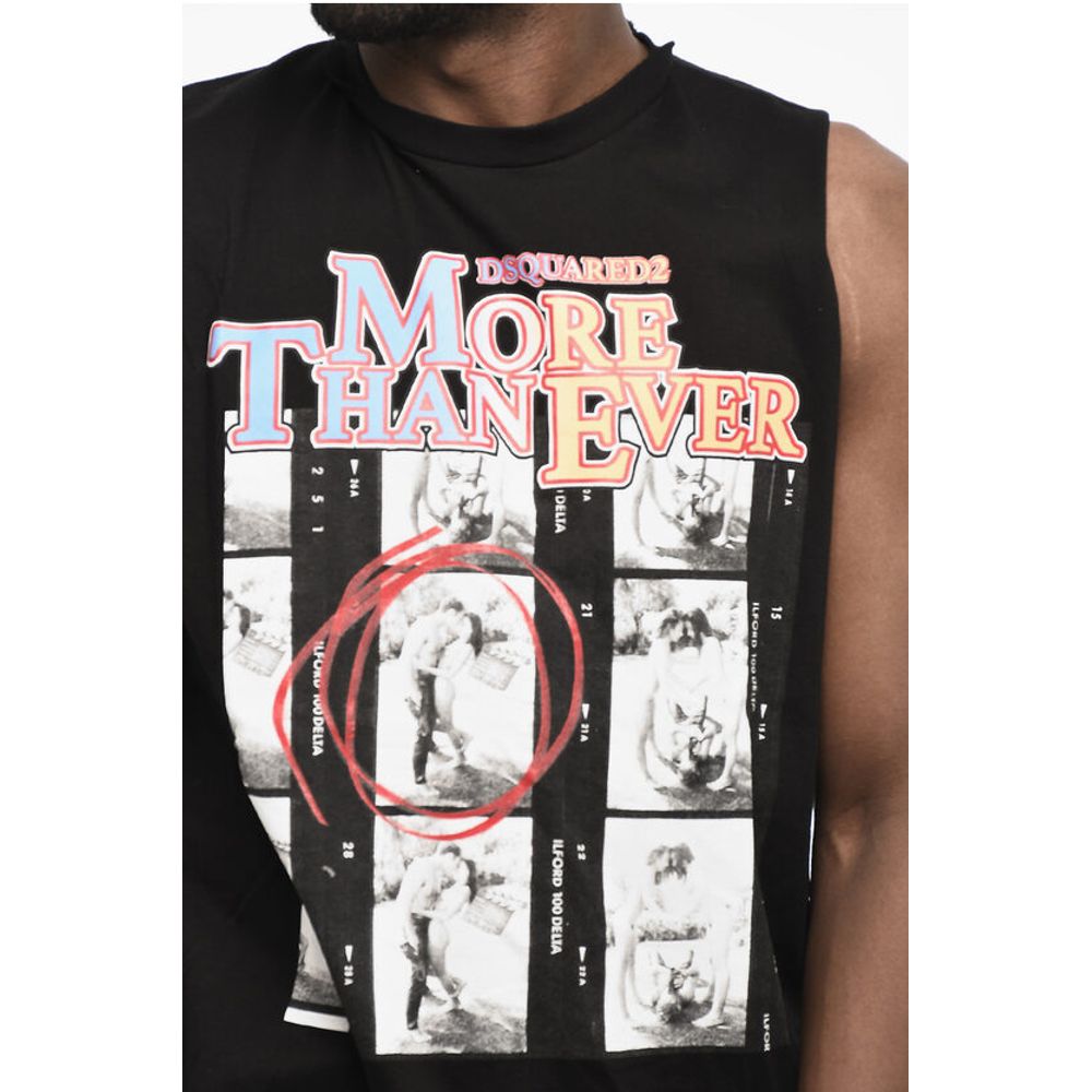 Dsquared² Cotton Crew-neck T-shirt with Frontal Maxi Print