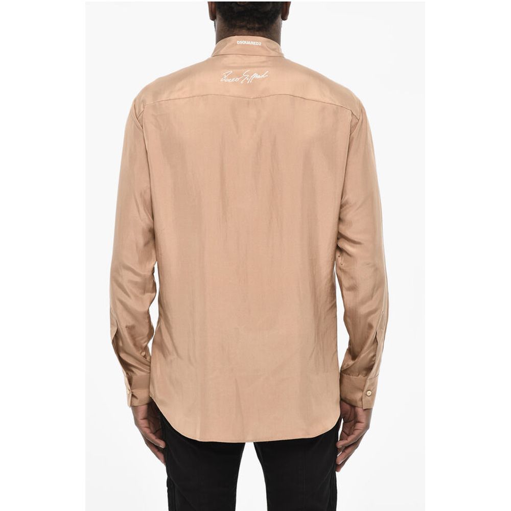Dsquared² Satin Shirt with Contrast Print