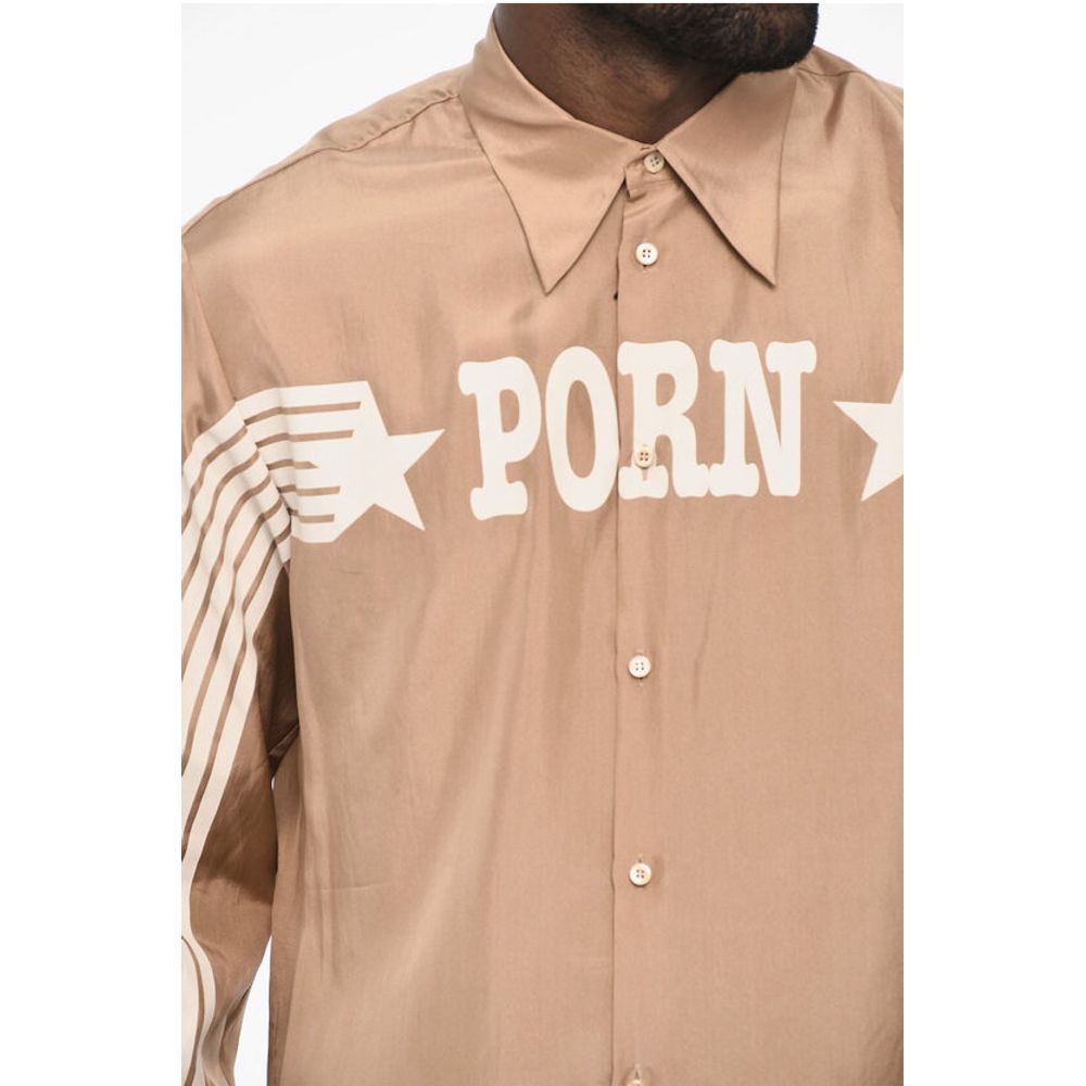 Dsquared² Satin Shirt with Contrast Print