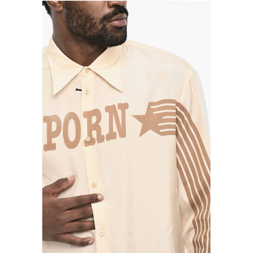 Dsquared² Satin Shirt with Contrast Print