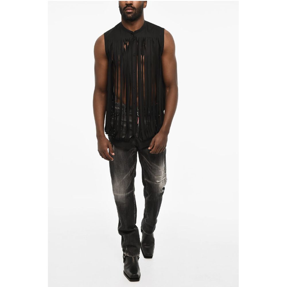 Dsquared² Vintage Effect Shirt with Snap Buttons