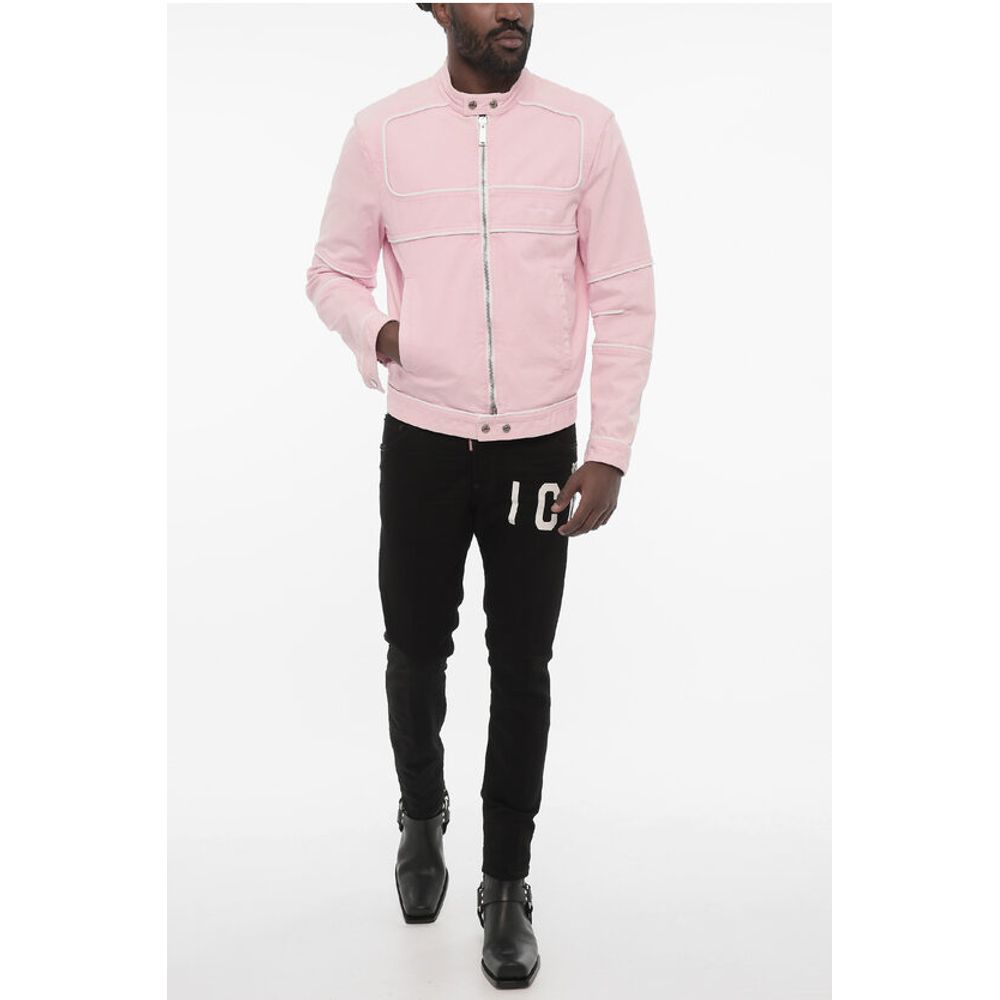 Dsquared² Cotton Jacket wih Zip Closure and Logo Buttons