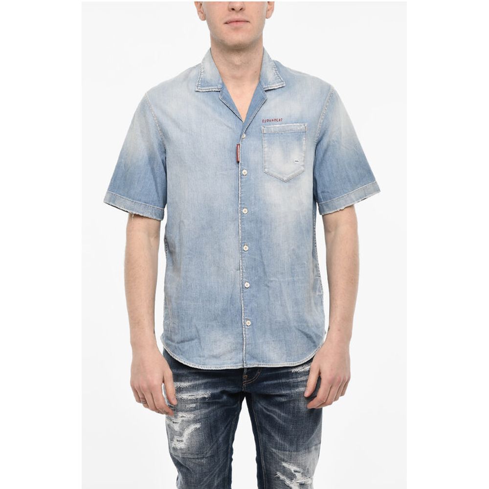 Dsquared² Vintage Effect Denim Shirt with Breast Pocket