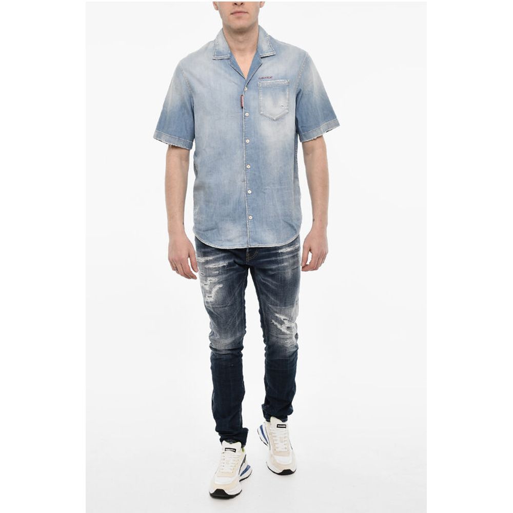 Dsquared² Vintage Effect Denim Shirt with Breast Pocket