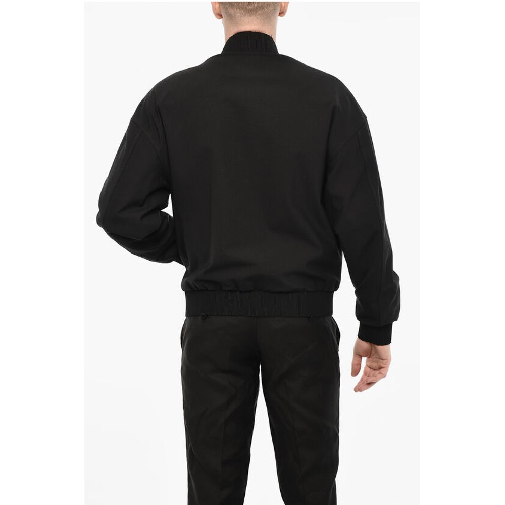 Dsquared² Linen Blend Bomber With Zip Detail