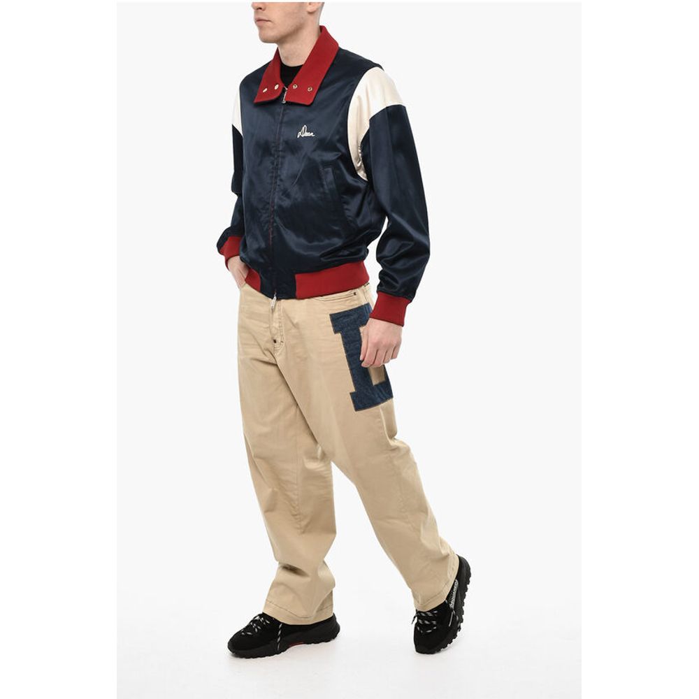 Dsquared² Embroidered Logo Color Block Zipped Sweatshirt