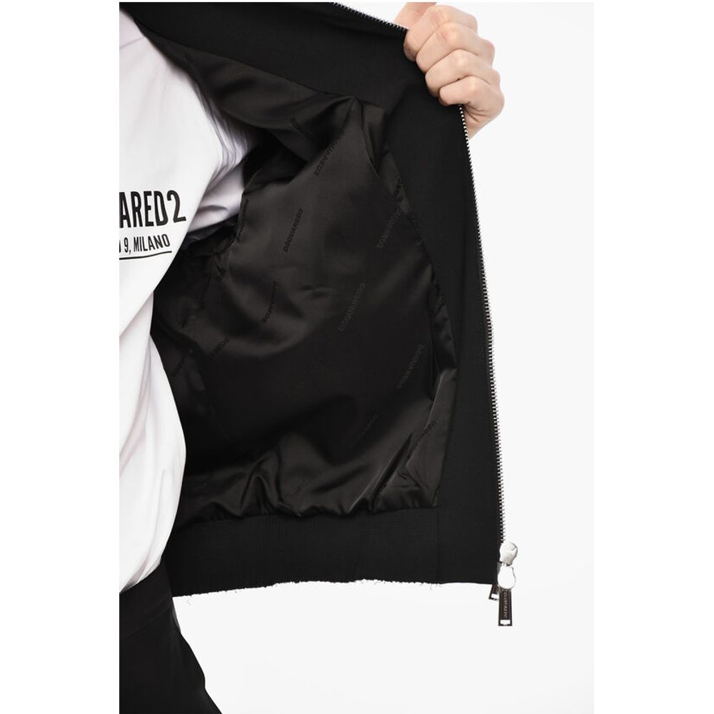 Dsquared² Linen Blend Bomber With Zip Detail