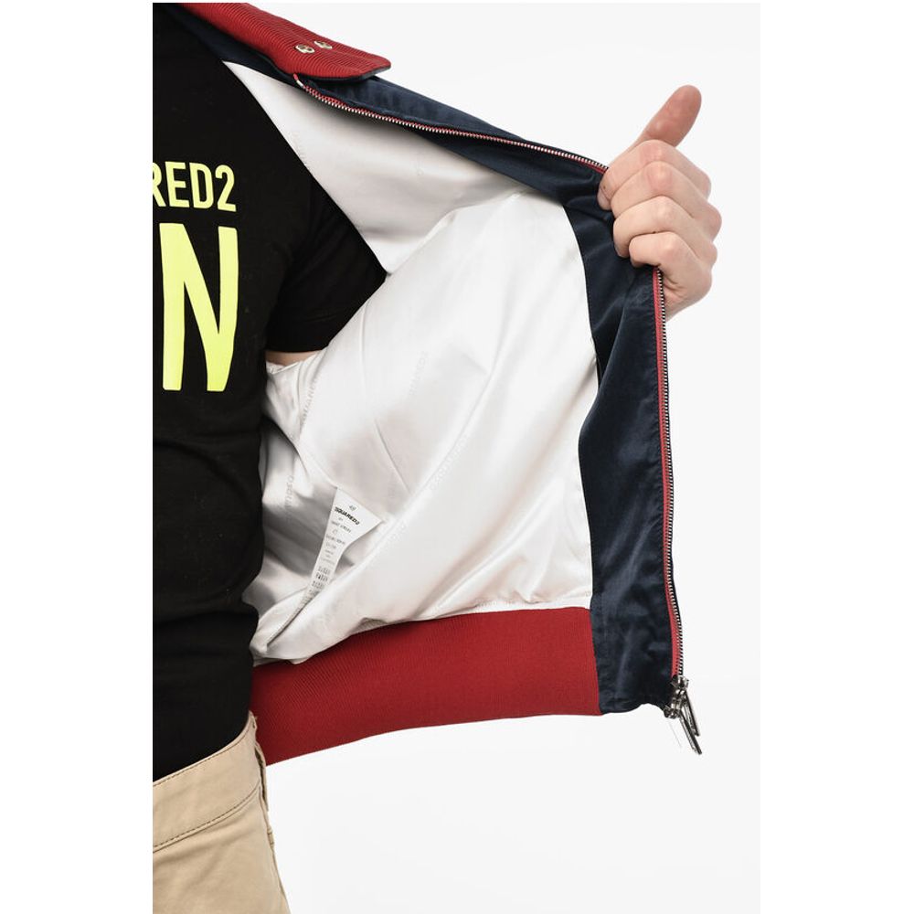 Dsquared² Embroidered Logo Color Block Zipped Sweatshirt
