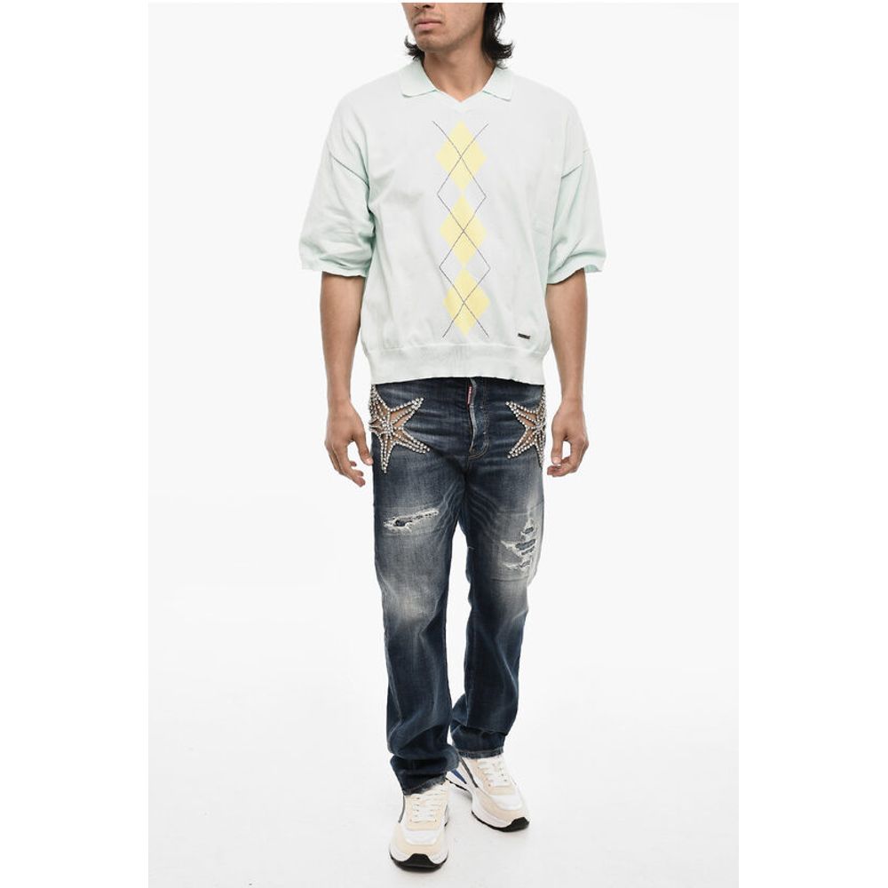 Dsquared² Short Sleeve Sweater with Polo Neck