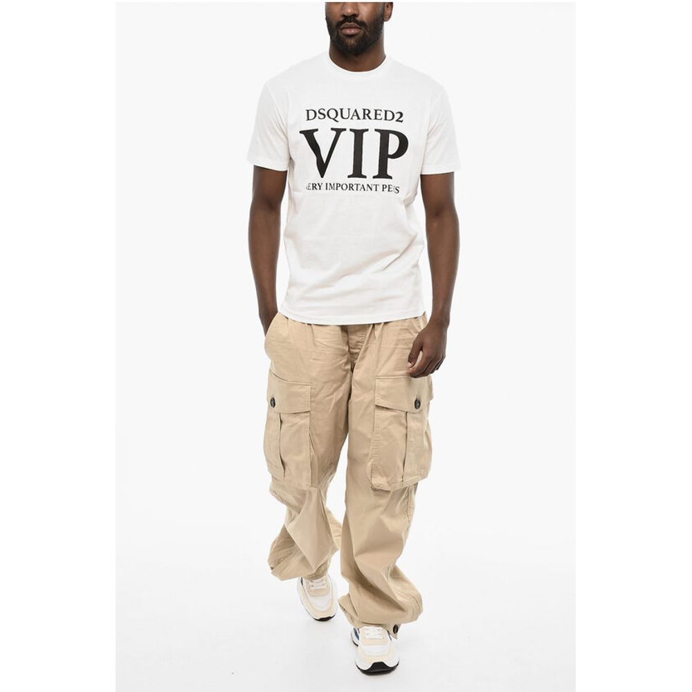 Dsquared² Cotton Crew-neck T-shirt with Contrasting Print