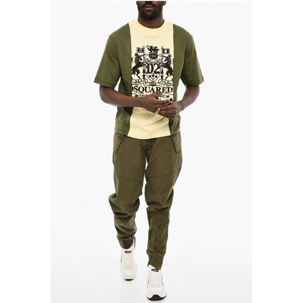 Dsquared² Two-Tone Crew-neck T-shirt with Maxi Print