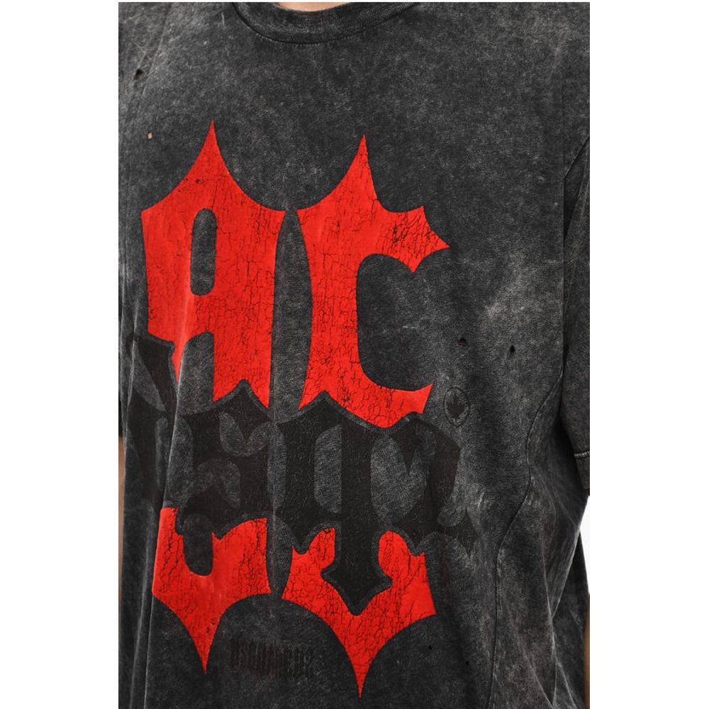 Dsquared² Cotton Crew-neck T-shirt ith Velvet Detail