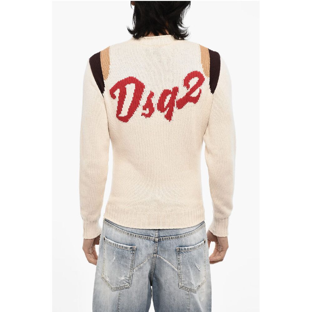 Dsquared² Embroidered Cotton Crew-neck Sweater