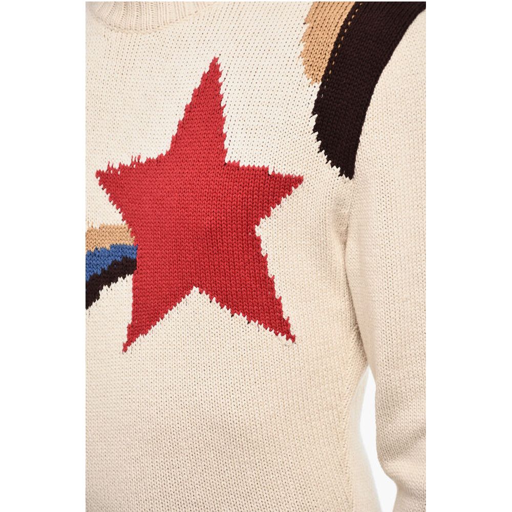 Dsquared² Embroidered Cotton Crew-neck Sweater