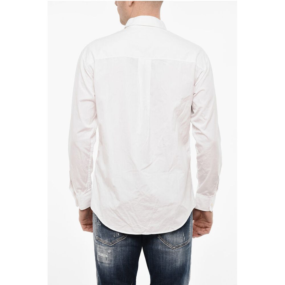 Dsquared² Cotton Poplin Shirt With Print Breast Pocket