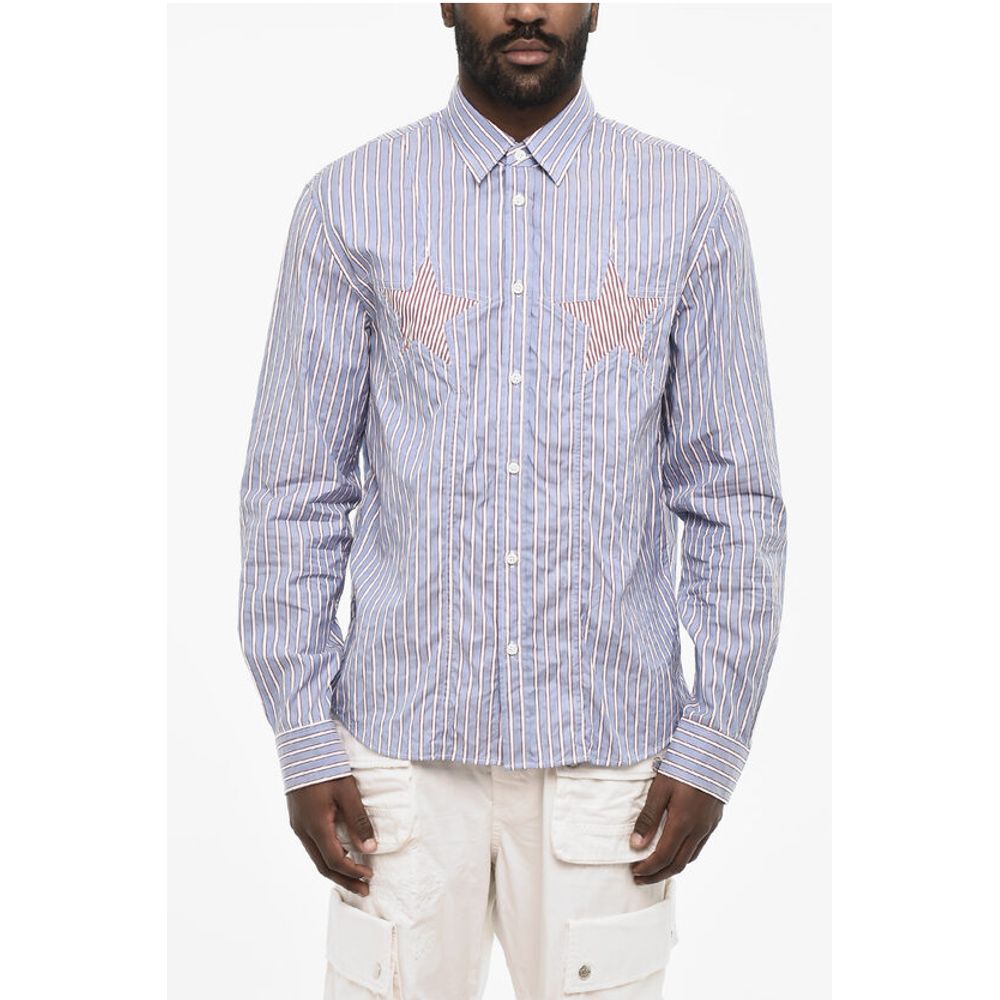 Dsquared² Striped Shirt with Frontal Stars