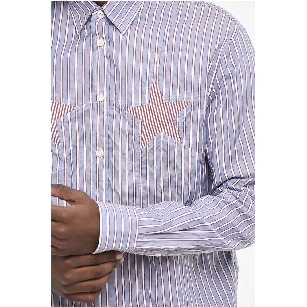 Dsquared² Striped Shirt with Frontal Stars