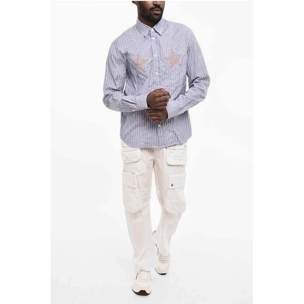 Dsquared² Striped Shirt with Frontal Stars