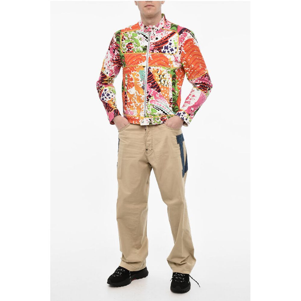 Dsquared² Multicolor Print Denim Jacket