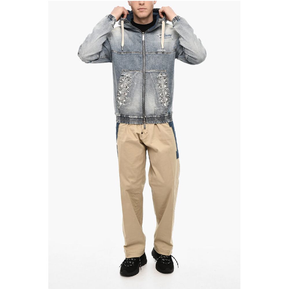 Dsquared² Vintage Effect Denim Jaket with Jewels