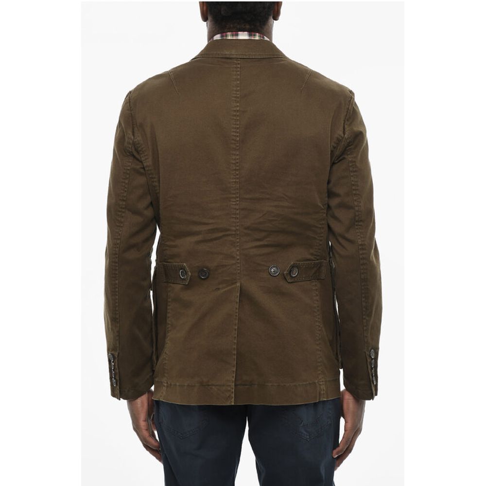 Dsquared² Cotton Sahariana Blazer with Logoed Buttons