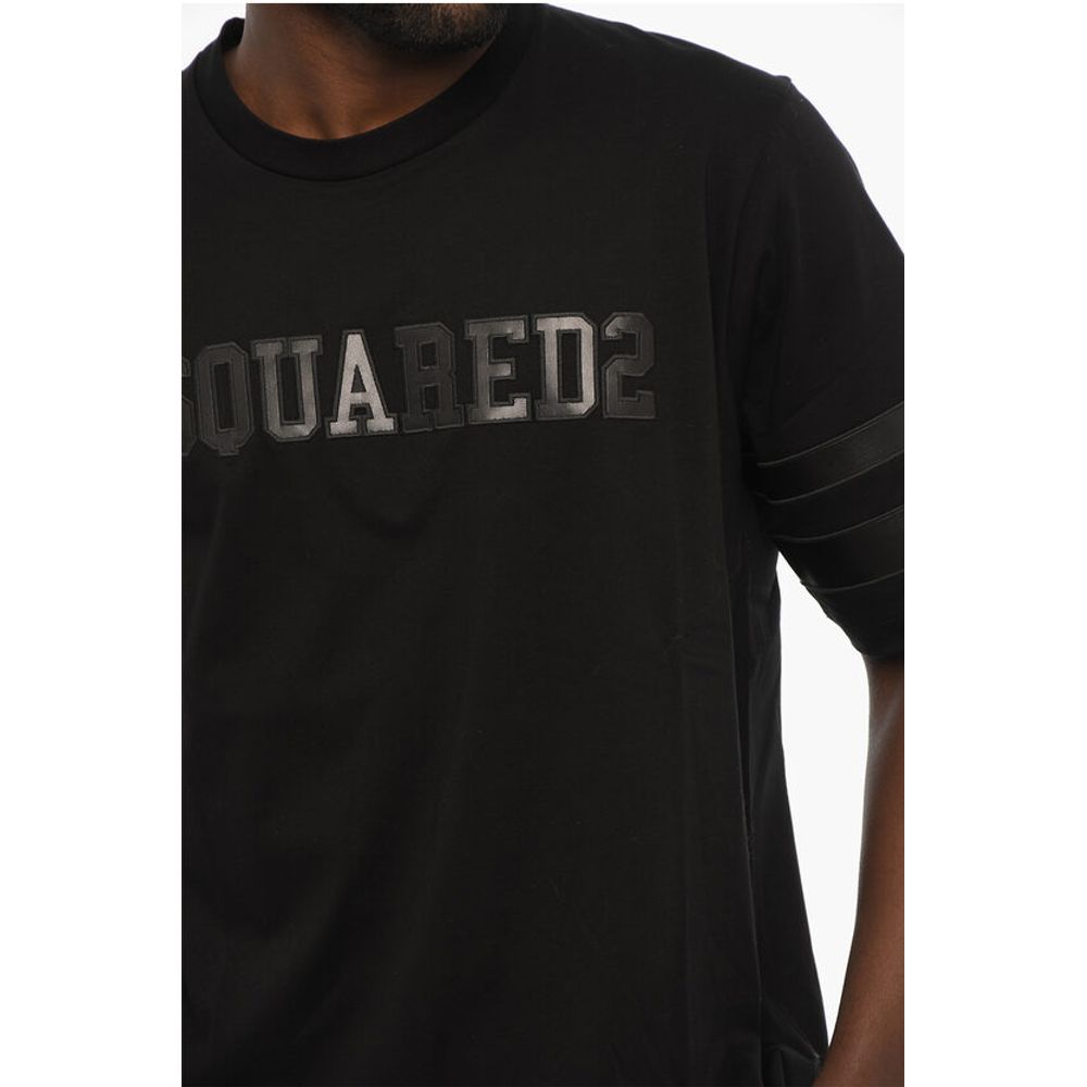 Dsquared² Cotton Crew-neck T-shirt with Embossed Ton On Ton Logo