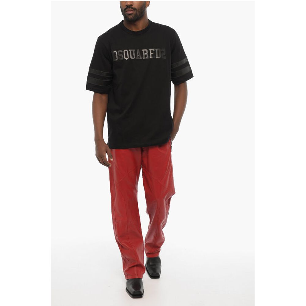 Dsquared² Cotton Crew-neck T-shirt with Embossed Ton On Ton Logo