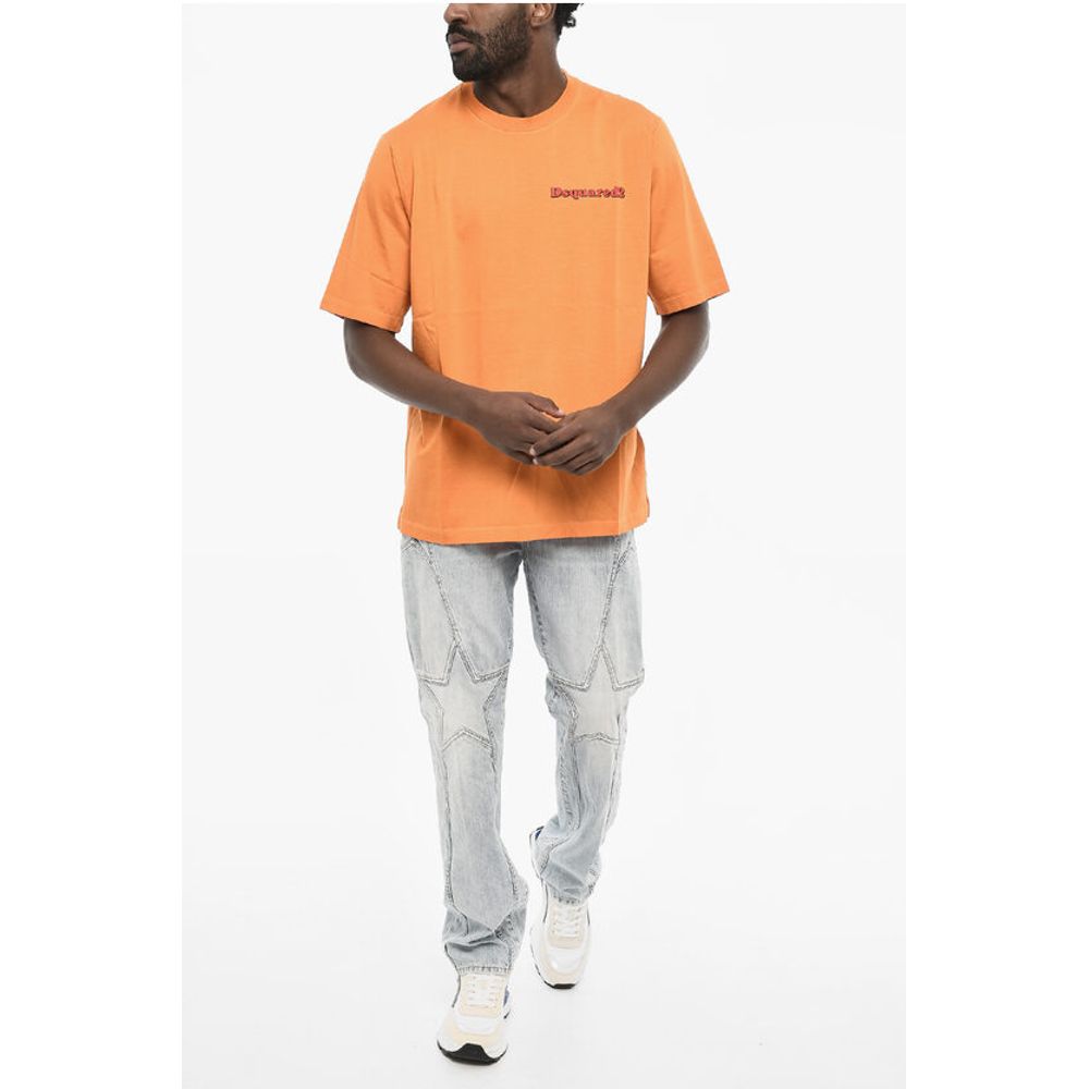 Dsquared² Cotton Crew-neck T-shirt with Logo Print