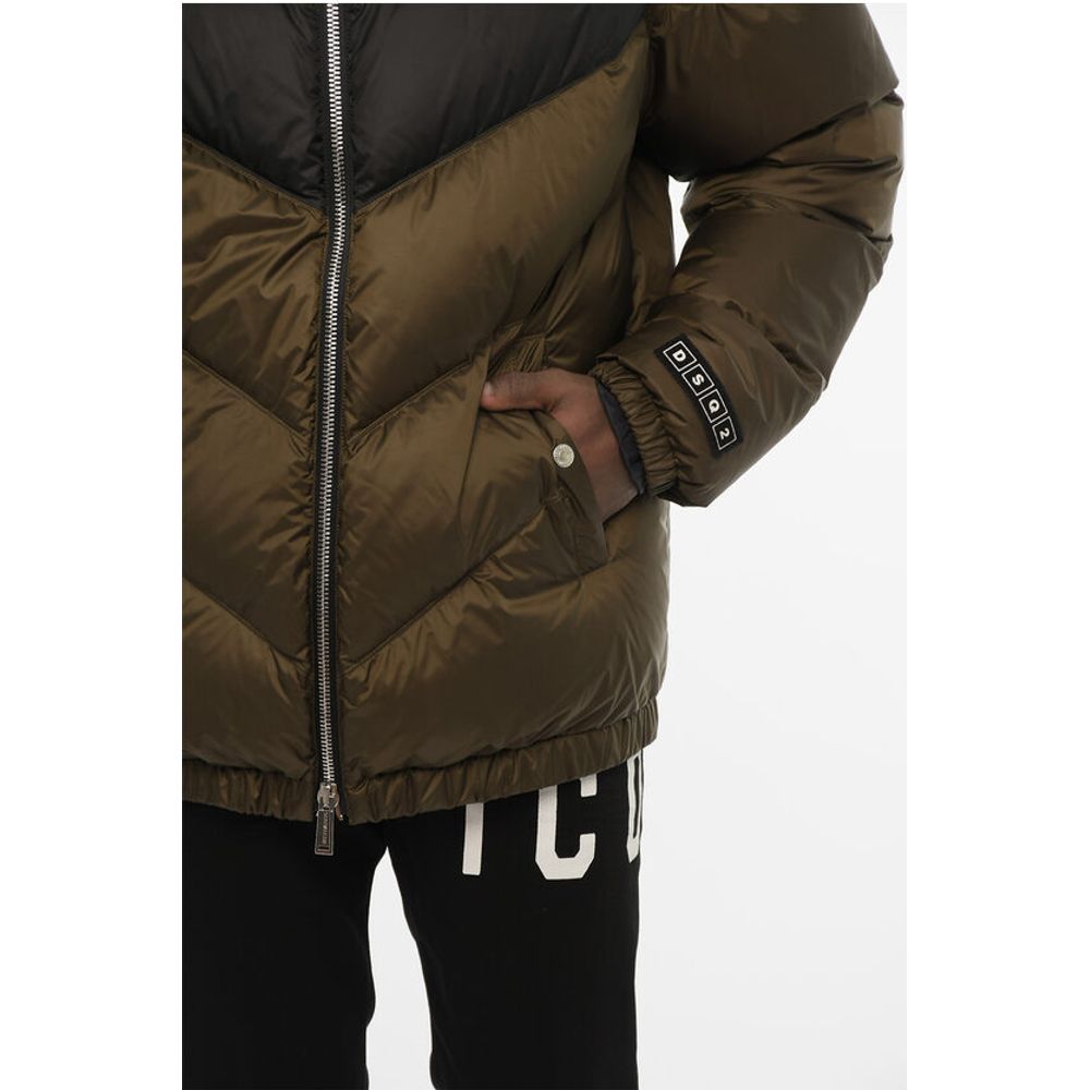 Dsquared² Two-Tone Quilted Jacket with Logo Buttons