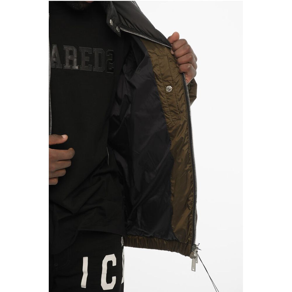Dsquared² Two-Tone Quilted Jacket with Logo Buttons