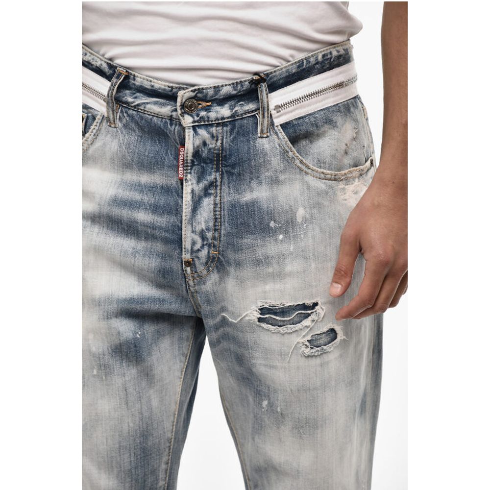 Dsquared² Baggy Fit Regular Waist Distressed Jeans