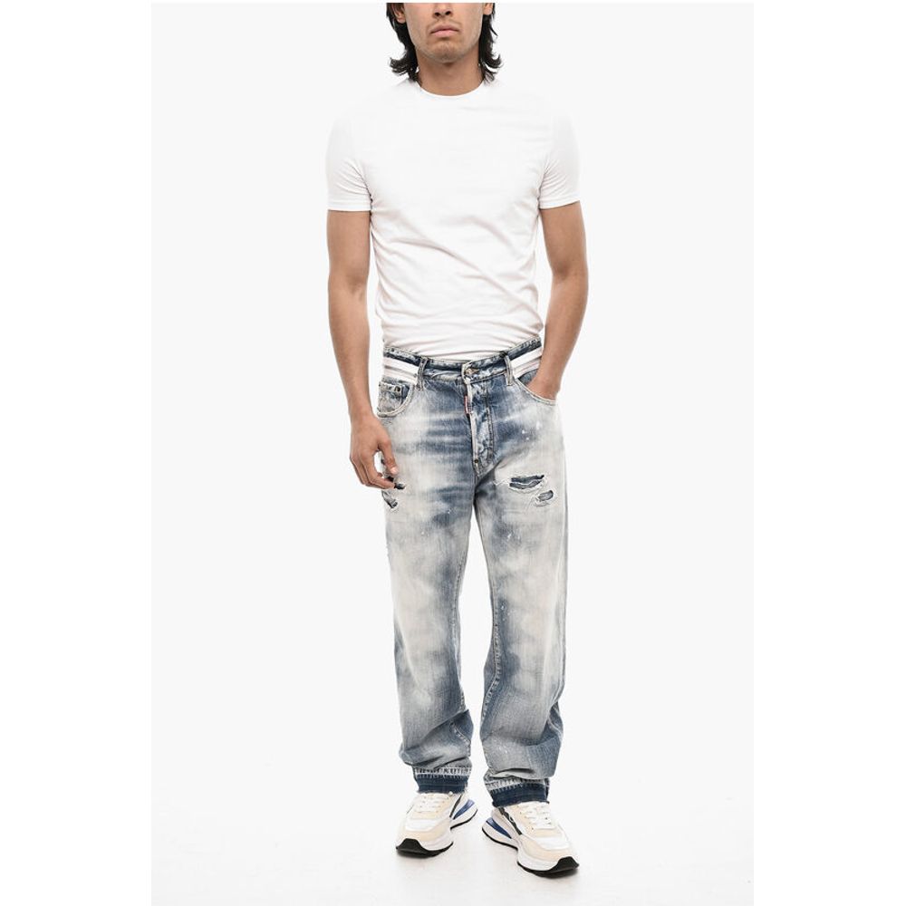 Dsquared² Baggy Fit Regular Waist Distressed Jeans