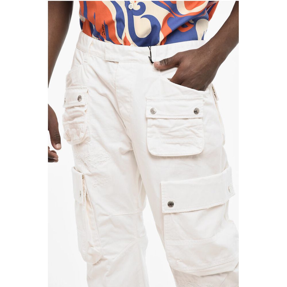 Dsquared² Regular Waist Cargo Pants with Logoed Buttons