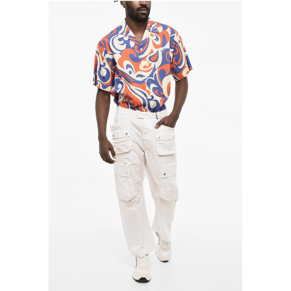 Dsquared² Regular Waist Cargo Pants with Logoed Buttons