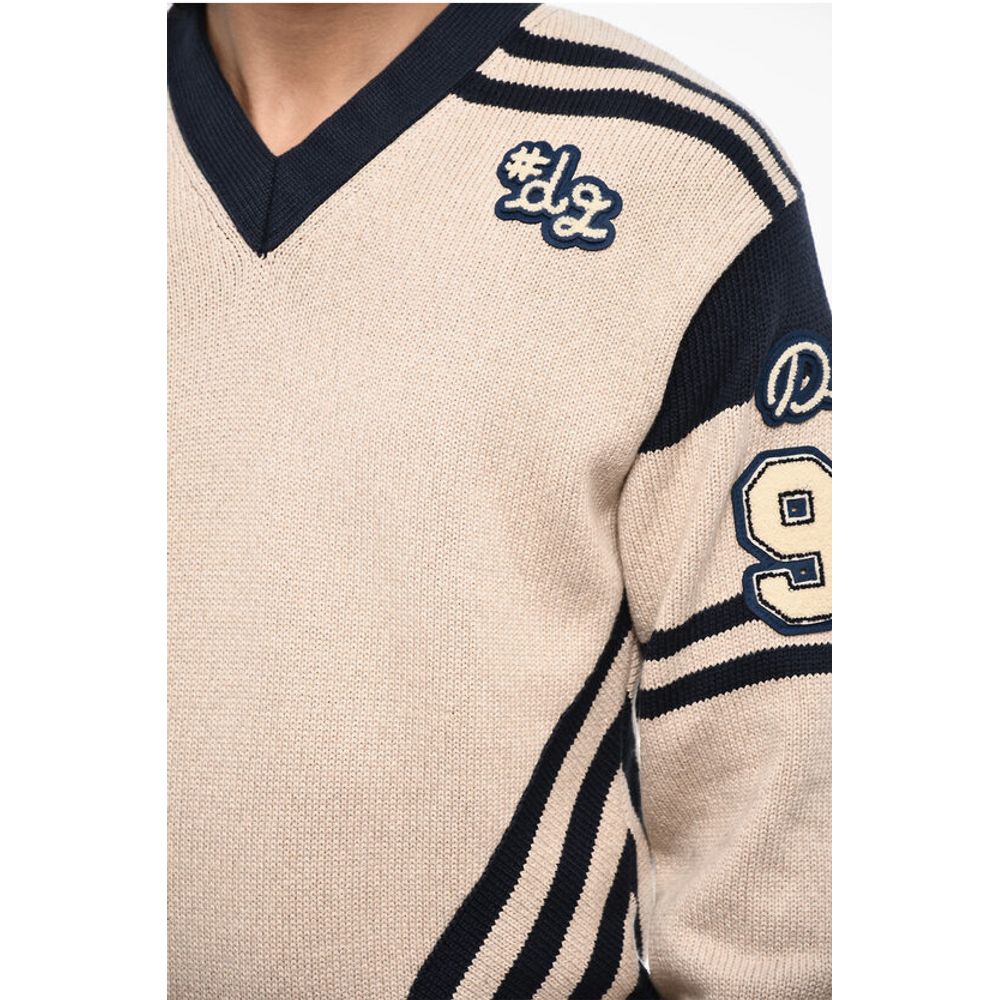 Dsquared² V-Neck Sweater with Contrasting Trims