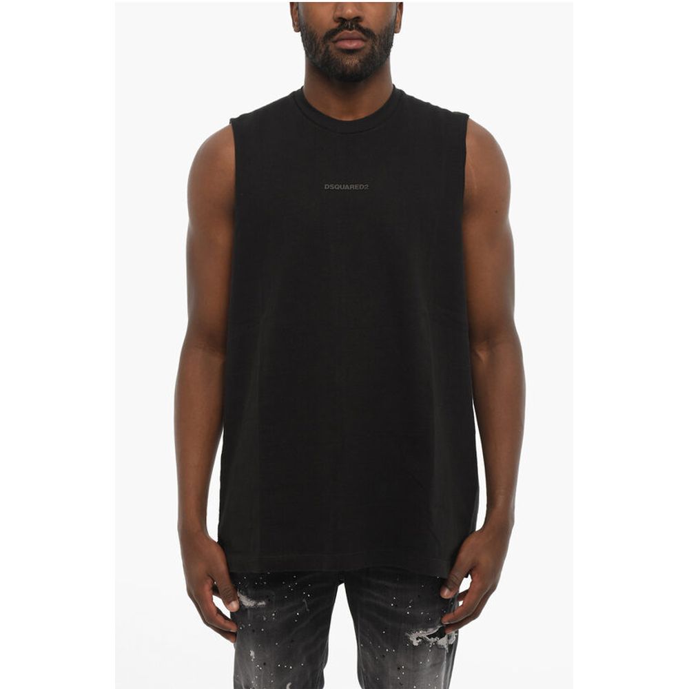 Dsquared² Solid Color Crew-Neck T-shirt with Embossed Logo